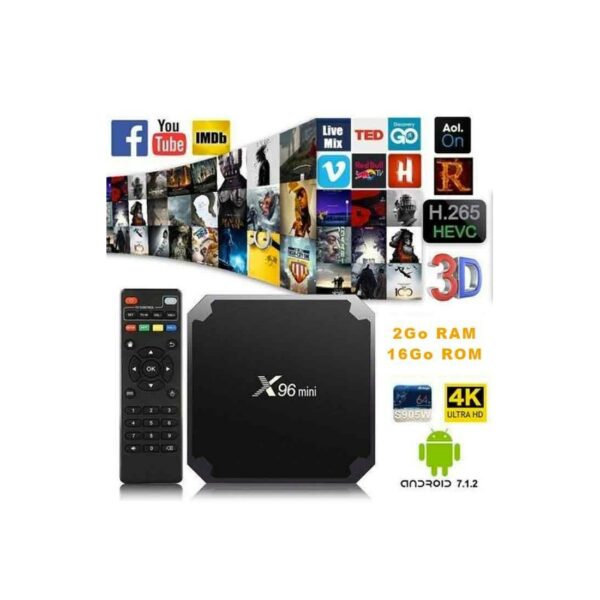 Smart Tv Box X96 mini 4K Ultra HD 2Go 16Go