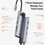 Baseus Adaptateur 7 en 1 Type C HUB Ports 3