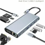 HUB USB C 10 en 1 avec HDMI 4K, VGA et PD 100W MAIN (2)